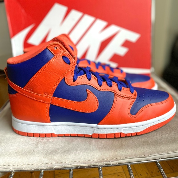 Nike Dunk Hi Retro Orange and Royal Blue Size 11 - Picture 4 of 9